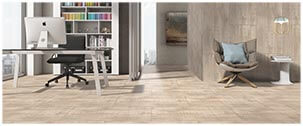 Create a niche space with brown decorative tiles at AGL