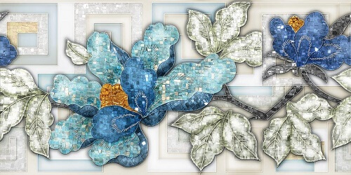 Blue Tiles for Living Room